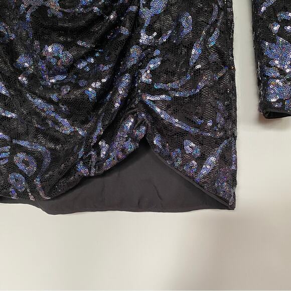 H:ours Teagan Sequin Mini Dress in Dusk Blue - Picture 6 of 11